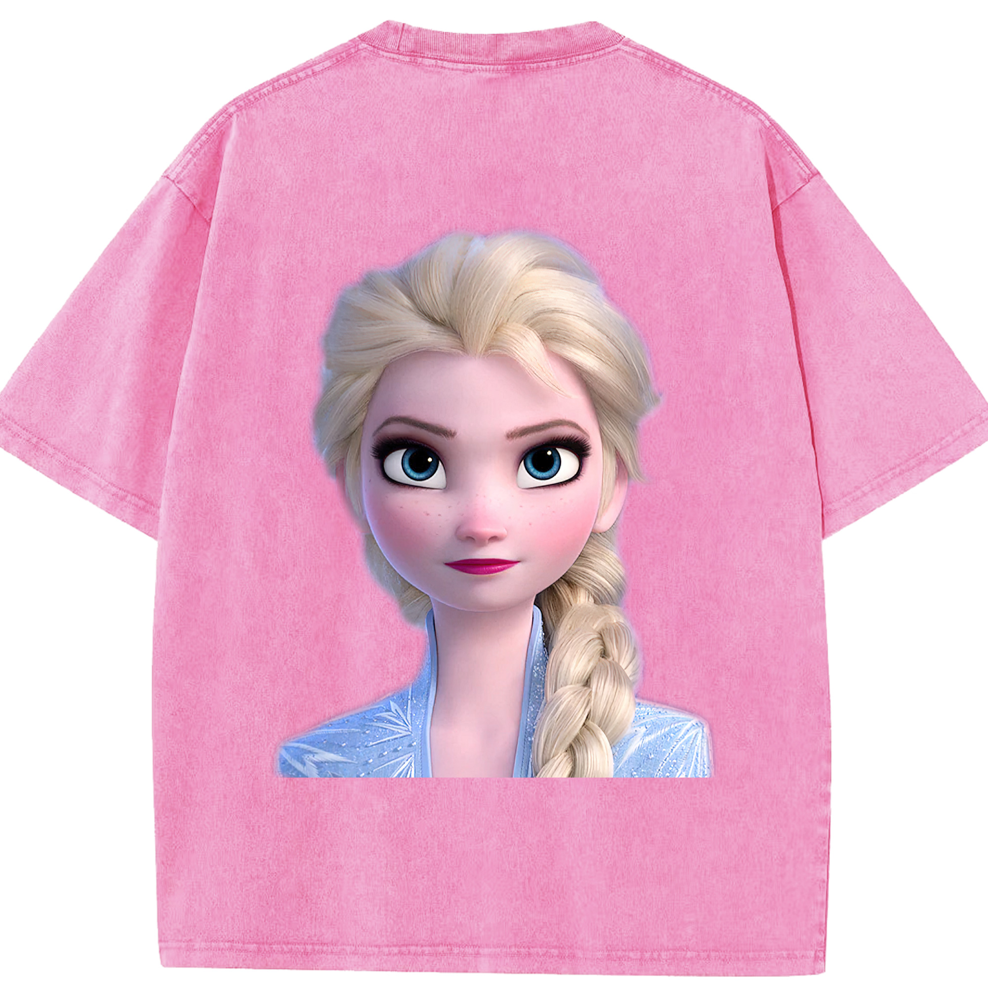 （画像用） アナと雪の女王 アンナ エルサ Frozen Anna Elsa 綿100% ヴィンテージ風 半袖Tシャツ（背面プリント）